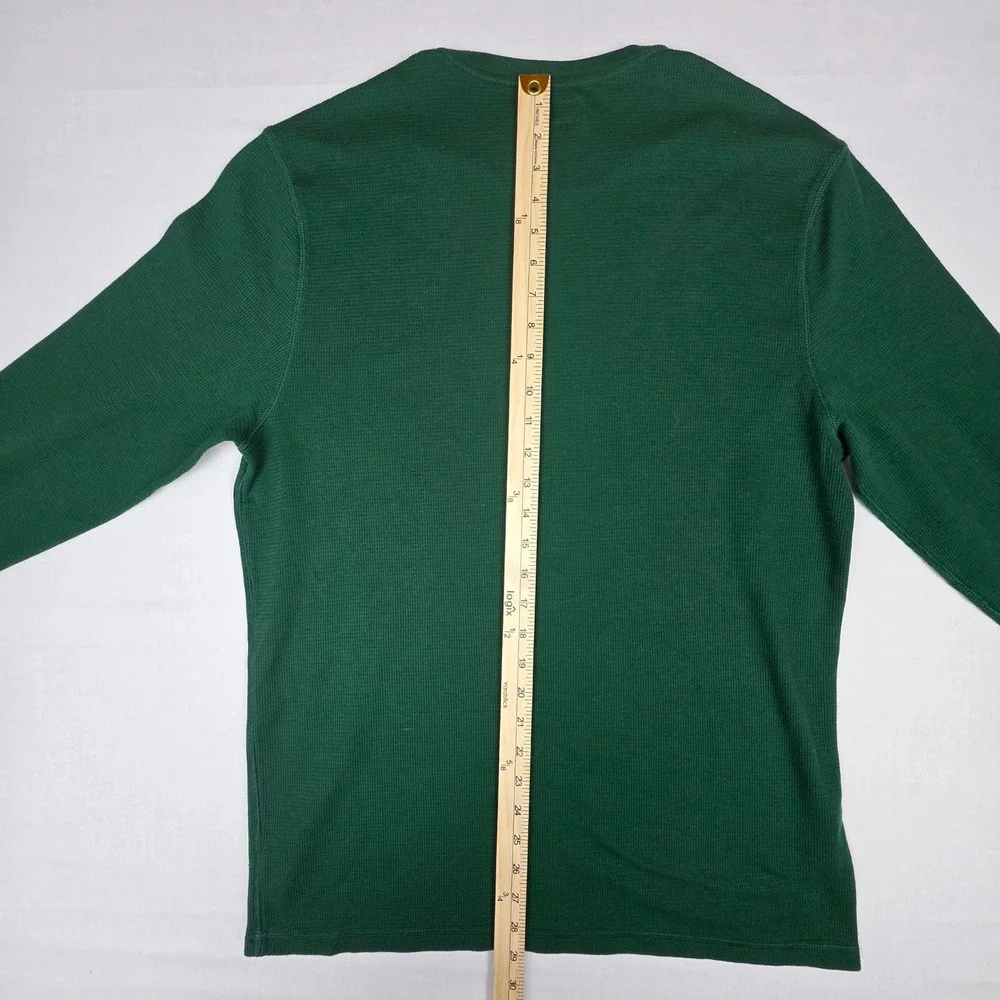 Polo Ralph Lauren Waffle Knit Thermal Shirt Mens XL Green Cotton Blend Pony Logo
